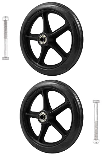 2PCS von 7 Zoll Ersatzrollen für Rollstuhlräder Rollstuhl-Vollreifen-Vorderräder, universelles Zubehör für Rollstuhl-Ersatzräder, rutschfeste und verschleißfeste Rollen für Rollatoren, Walker