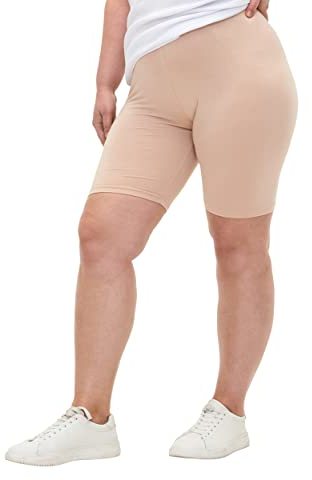 Zizzi Große Größen Damen Einfarbige Fahrradshorts aus Viskose Gr 54-56 Frappé