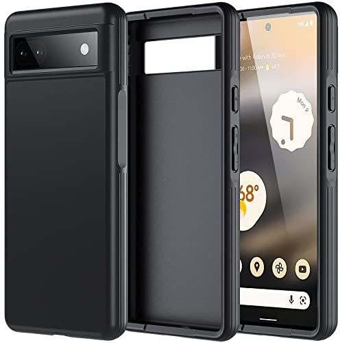 OWKEY Google Pixel 6A Hülle, Pixel 6A 5G Hülle Schockabsorption und Ultra dünnes Handyhülle Soft TPU Schutzhülle Case Cover Design für Google Pixel 6A (Schwarz)