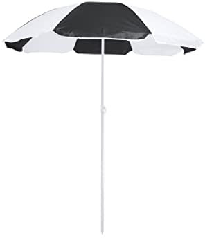 HITASE Parasol de plage nukel 150 cm de diamètre avec housse en PVC incluse, Noir , 150cm