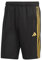 adidas Essentials Herren Piqué 3-Streifen Trainingsshorts, Schwarz/Intensives Gold, XL Tall