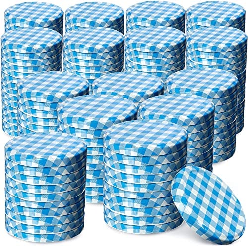 KADAX Couvercle à vis fi82 mm x 200 pcs, Couvercle twist-off Ensemble en métal, Couvercle de rechange pour bocaux, Couvercle avec 6 crans d'encliquetage pour bocaux droits et bocaux de conserve