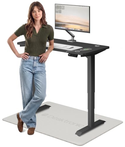 Desktronic HomePro Höhenverstellbarer Schreibtisch 120 × 60 cm – Elektrischer Schreibtisch Mit Zwei Elektrischen Motoren, Touchscreen-Steuerung und Integrierten USB-A- und USB-C-Ladeanschlüssen