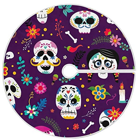 Dia De Los Muertos Day Toter Baum Rock für Weihnachtsdekoration, Neujahrsparty, Urlaub, Heimdekoration, 119 cm