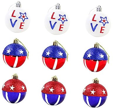 ifundom 9 Stücke Patriotischen Thema Star-Spangled Banner Dekorative Bälle Unabhängigkeit Tag Ornamente