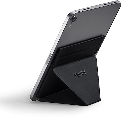 MOFT Snap Tablet Ständer, Einstellbarer Faltbarer Tragbarer iPad-Ständer für den Schreibtisch, kompatibel mit iPad Mini 1 2 3 4 5 6 und 7,9-9,7 Tablets, kompatibel mit Magic Keyboard, Schwarz