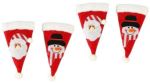 Abaodam 4 Stück Weihnachtsgabel-löffel-beutel Bestecktaschen Weihnachtstisch Flaschenabdeckungen Für Weihnachtsmützen Weihnachtlicher Besteckbeutel Party-bestecktasche Ziemlich Aufkleber