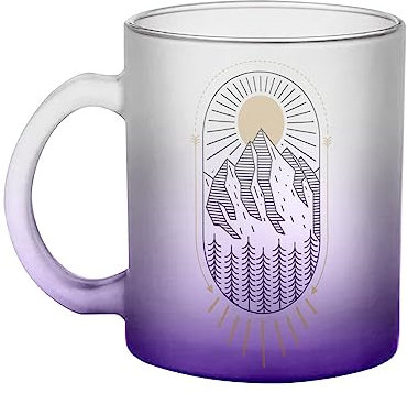 Fabulous Tazza in vetro viola - Montagna stile Boemiano natura paesaggi