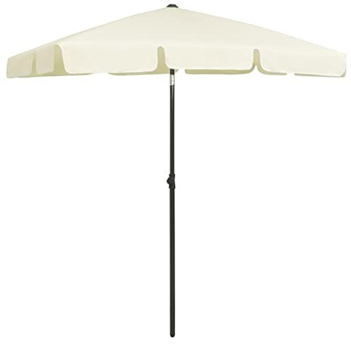 prissent Parasol de Patio Jaune Sable 180x120 cm Polyester Anti-décoloration Parasol de Plage Inclinable Parasol de Jardin Monté Support Existant ou Milieu des Tables Parasol d'extérieur
