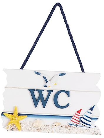 SAFIGLE Unique Wooden Toilet Door Board Star Pattern Ornament for Modern Bathroom Accessory