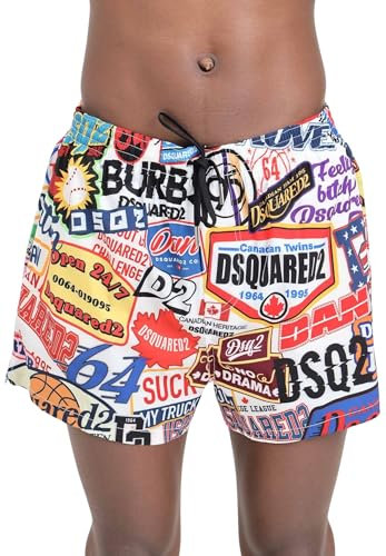 DSQUARED2 Shorts Mare da Uomo Stampa Multicolor 44
