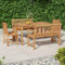 DYRJDJWIDHW europaletten,gartenmöbel Set,palettenkissen,5-TLG. Garten-Essgruppe Massivholz TeakGeeignet für Garten, Swimmingpool, Wohnzimmer, Terrasse