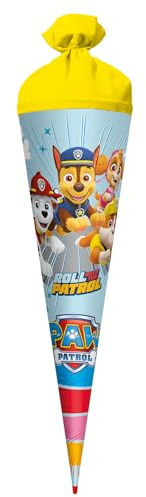 ROTH Schultüte groß Paw Patrol 70 cm - rund, Filzverschluss, ROT(H)-Spitze - Zuckertüte Paw Patrol Schulanfang
