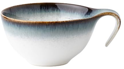 AADDFDD Vintage Keramiktasse, Kaffeetasse mit Kurbelgriff, 450 ml, personalisierte Suppentasse, Desserttasse für Haferflocken, Müsli, Saft, Frühstück, Obsttee 450ml Ⅱ