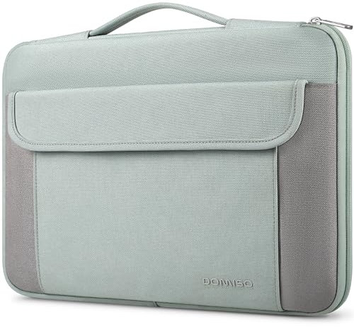 DOMISO Housse Ordinateur 14 Pouces avec Poignée Rétractable - Étui Résistant à l'eau Pochette pour Lenovo ThinkPad, HP Pavilion, Dell XPS, ASUS ZenBook, MacBook Pro/Air (Vert Menthe)