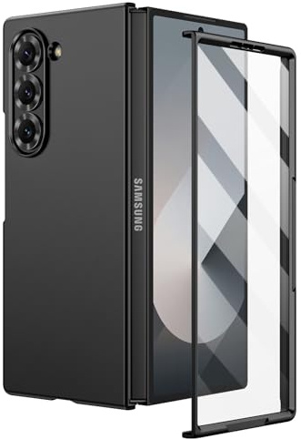 Doeshine for Z Fold 6 Case Ultra Slim, Screen Protector,Skin-Friendly,Black | Full Body Cover, Thin Slim Fit Phone Case, Lightweight Hard PC Durable Protective Cover Case for Samsung Galaxy Z Fold 6