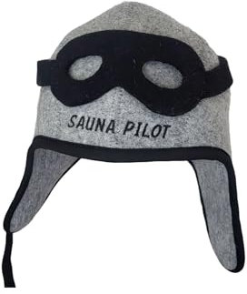 REMOwool Saunahut aus 6 mm 100 % Wollfilz – Piloten/Biker‑Stil – Sauna Hut für Herren & Damen