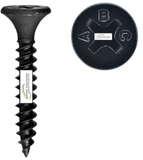 1000 pz Vite Autofilettante Fosfata Nera 3,5X25 mm. per cartongesso, a Testa Svasata Autofilettanti, Filettatura Fine, Punta Affilata, Per Gesso per Cartongesso su Profilo in Acciaio