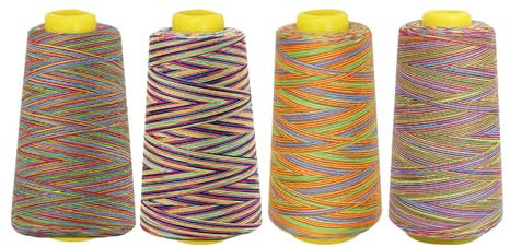 NäHgarn Overlockgarn,100% Polyester Irisierend NäHgarn Set,40S/2 Je 2700 m, Insgesamt 10800m,zum Nähen, Quilten, Patchwork, Serger und Overlock
