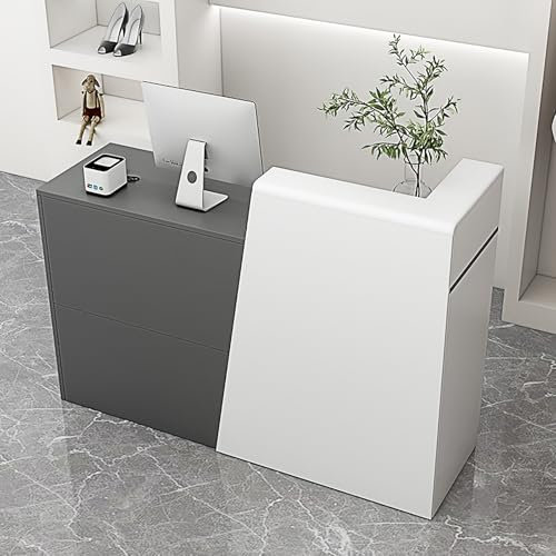 Klein Empfangstheken, Empfangstheke Mit Theke. Empfangstheke, Verkaufstresen, Kassentisch, Moderner Theke Empfangstresen Empfangstheke Mit Schubladen, Für Firmenhallen Hotelrezeptionen(Gray,L-120cm)