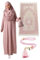 ihvan online, Muslim-Kleider für Frauen, One Piece Langarm Hijab Abaya in voller Länge islamisches Gebet Dress, Gebetskleidung für frauen,Gebetsteppich, Gebetskette, Rose Dry, Komfort: (3XL-6XL)