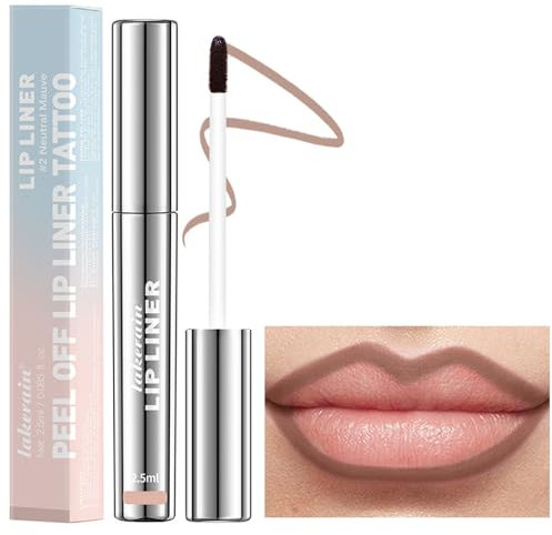 Peel off Lip Liner, Brown Lip Stain Peel Off, Lip Tint Stain Brown Pink Nude Lip Liners, Waterproof lip Liner, Matte Long Lasting Lip Tattoo Off
