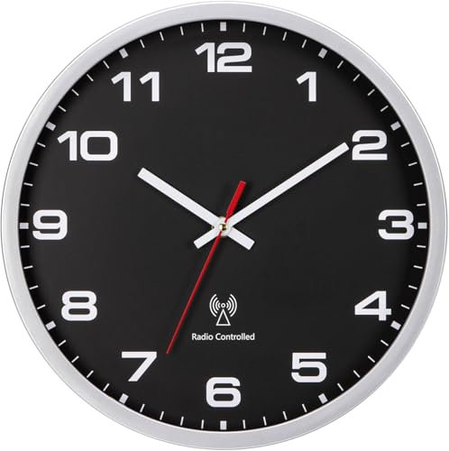 NESIFEE wanduhr Funk funkuhr wanduhr funkuhr 25cm Vintage küchenuhr Uhr Wand Kinder Wohnzimmer wanduhren küche modern funkwanduhr geräuschlos jugendzimmer funkuhren