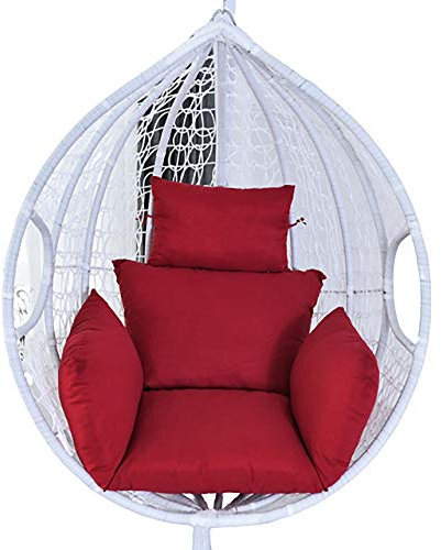 Egg Swing Chair Liegenauflage zum Aufhängen von Korb, Hängematte oder Liege für Indoor Outdoor Terrasse Garten Strand Büro Rot (Stuhl nicht enthalten)