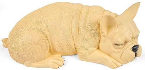 VIPbuy Hundeurne aus Kunstharz für Asche – ruhige liegende Bulldogge, Haustier-Gedenkgeschenke für Besitzer der französischen Bulldogge, Einäscherungsurne für Verlust des Gedenkens an Hunde (Rehkitz)