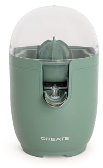 CREATE/JUICER RETRO/Exprimidor eléctrico verde sage/Incluye dos conos, sistema anti goteo, depósito de 280ml de capacidad,fácil de usar y limpiar, 90W