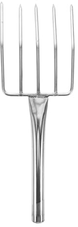 SOIMISS Fourchette à Germer en Acier Inoxydable 5 Dents Grand Modèle, Outil de Jardinage Compact pour Creuser et Manipuler Les Pousses de Soja, Fourche à Main Robuste pour Transplantation