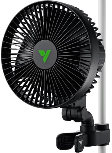 VIVOSUN AeroWave A6 Clip Ventilator 150mm, Oszillierend Umluftventilator | 3 Stufen Regelung, Klemmventilator, Leiser Lüfter für Belüftung Kühlung in Growbox, Growzelt, Hydroponik, 1Pack, Schwarz