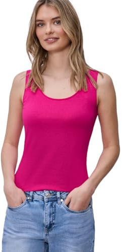Street One Basic Top mit Rundhals aus Jersey Magenta Dream 46