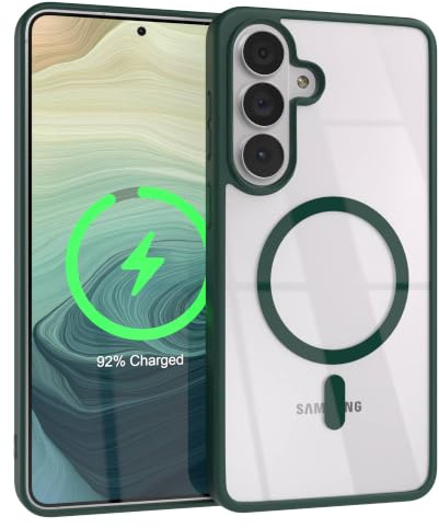 EAZY CASE Hülle für Galaxy S26 Plus kompatibel mit Qi Charging Ultra Aufprallschutz Stoßfest und Kratzfest dünne Schutzhülle mit Kameraschutz Silikon Cover Clear Hybrid Handy Case Nacht Grün
