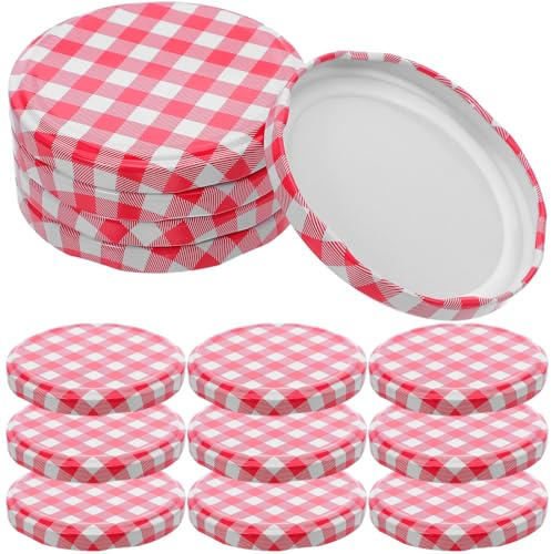 Couvercles de Bocaux Rouges en Métal, 40 Pièces, Cuisine | Compatibles Verre et Bouteille, Légers, Faciles à Ranger, Gardent les Aliments Frais, Usage la Cuisine