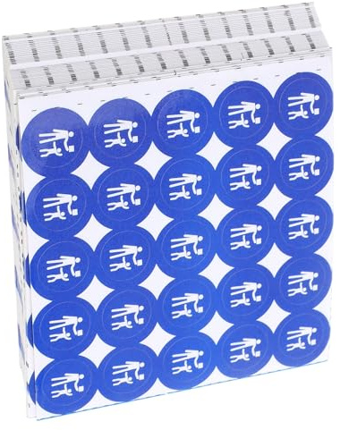 DEEPCRAFF 1000pcs Proof Battery Warning Stickers Strong Adhesion, Blue Copper Plate Self-adhesive Labels for Safety Signs and Hazard Alert, Do Not Touch Battery Safety Stickers