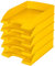 Leitz Briefkorb Standard A4, 5er Pack, Briefablage in Premium-Qualität, Stapelbare Ablagefächer als Schreibtisch-Organizer, Kombinierbar mit Plus-Serie, Gelb, 52270015