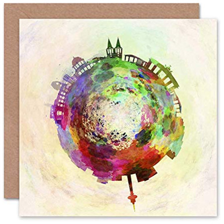 Wee Blue Coo Kleine Welt, Skyline Der Stadt, Berlin, Deutschland Geburtstagskarte