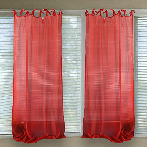 HongYa Gardine Mit Knoten Voile Durchsichtig 1er-Pack Vorhang BxH:140x225cm