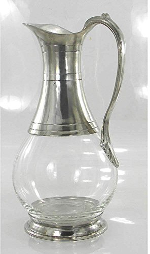 Cavagnini Geblasene Glaskanne Hartzinn Jugendstil 100% Made in Italy Kunsthandwerk