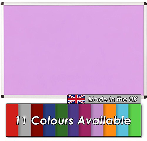 Wonderwall Vibrant Aluminium Framed Noticeboard - 900 x 600 mm with Fixings - 6 Colours to Choose from (Lavender) - for Office, Home, School