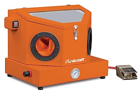 Unicraft Sandstrahlkabine SSK 1.5 (ohne Verschmutzung der Umgebung, geeignet für verschiedene Strahlgüter, Ideal zum Reinigen, Luftbedarf durchschnittlich ca. 196 l/min) 6204010