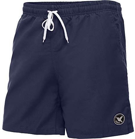 Ladeheid Short de Bain Homme, Séchage Rapide avec Filet Intérieur, Maillot de Bain Homme Piscine, Poches Latérales et Arrière, Ceinture Élastique avec Cordon Ajustable LA40-129 (Bleumarine/Bleu, L)