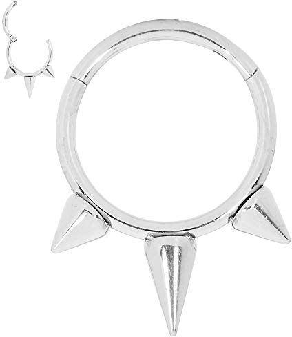 365 Sleepers (8mm) 316L Chirurgenstahl Nasenring, Unisex Knorpel Knorpel Septum Lippen Nasen Klappbarer Clicker Segmentring Conch Daith Helix Rook Tragus Kreolen