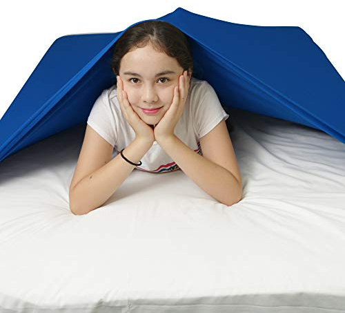 Sensory Kompressionsdecke Sensory Bettlaken für Autismus Kids – hilft Kindern sich bei Nacht zu beruhigen – erhöhen Sie Ruhe und Komfort Full blau