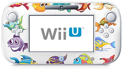 Skins4u Design modding Aufkleber Vinyl Skin Klebe Folie Skins Schutzfolie für Nintendo Wii U Controller Bunte Fische