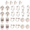 SUNNYCLUE 1 Box 28pcs 7 Style Nickelfrei Ohrclip Erkenntnisse Nicht Durchbohrter Ohrring Konverter Schraube Zurück Ohrhaken Pad Basis Flache Rückseite Rundes Tablett Blank Komponenten