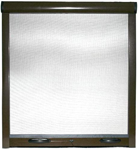 Zanzariera Universale A Rullo Avvolgibile Profilo Riducibile Regolabile Per Finestra Porte Portafinestra Balconi Con Frizione Telaio In Alluminio In Kit Fai Da Te Colore Marrone (100 x 170 cm)