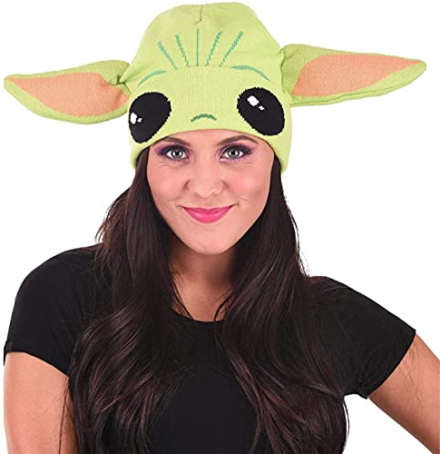 Concept One Herren Starwars Mens Mandalorian The Child Flip Down Beannie Strickmütze, grün, Einheitsgröße