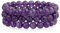 Bling Jewelry Satz Von 3 Lila Edelstein Amethyst Runde Perle 8Mm Stretch Armband Für Frauen Männer Teen Unisex Single Strand Stapelbar